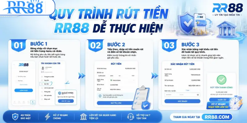 Quy trình rút tiền RR88 dễ thực hiện